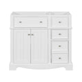 36'' Bathroom Vanity Without Basin Sink, Solid Wood Frame Bathroom Storage Cabinet, Freestanding Vanity With 3 Drawers& Adjustable Shelf Not Include Basin Sink White Bathroom Modern Solid Wood Mdf