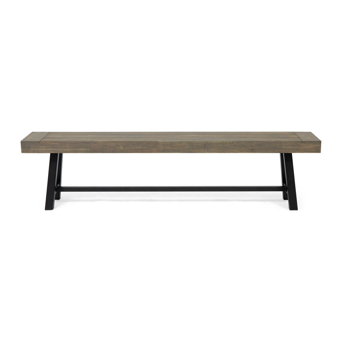 Acacia Wood Bench Gray Grey Black Acacia Wood