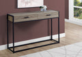 Accent Table, Console, Entryway, Narrow, Sofa, Storage Drawer, Living Room, Bedroom, Brown Laminate, Black Metal, Contemporary, Modern Taupe Mdf