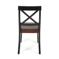 Roshan Farmhouse Acacia Wood Dining Chairs, Black Walnut Set Of 2 Black Acacia Wood