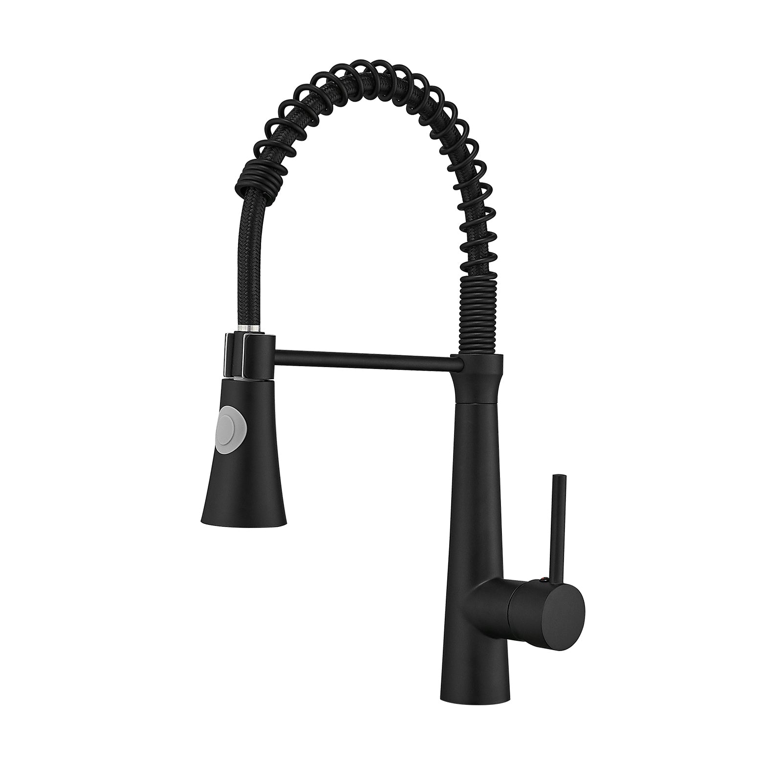 Commercial Black Kitchen Faucet With Pull Down Sprayer, Single Handle Single Lever Kitchen Sink Faucet Black Kitchen Contemporary Ceramic Brass