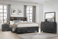Civic Grey Mirror Gray Solid Wood Mdf