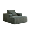62.5 Inch Corduroy Sponge Sofa Lounge Chair With Removable Footrest,No Assembly Required,Fluffy Modern Sleeper Chair For Indoor Living Room Bedroom Army Green Foam Corduroy 1 Seat