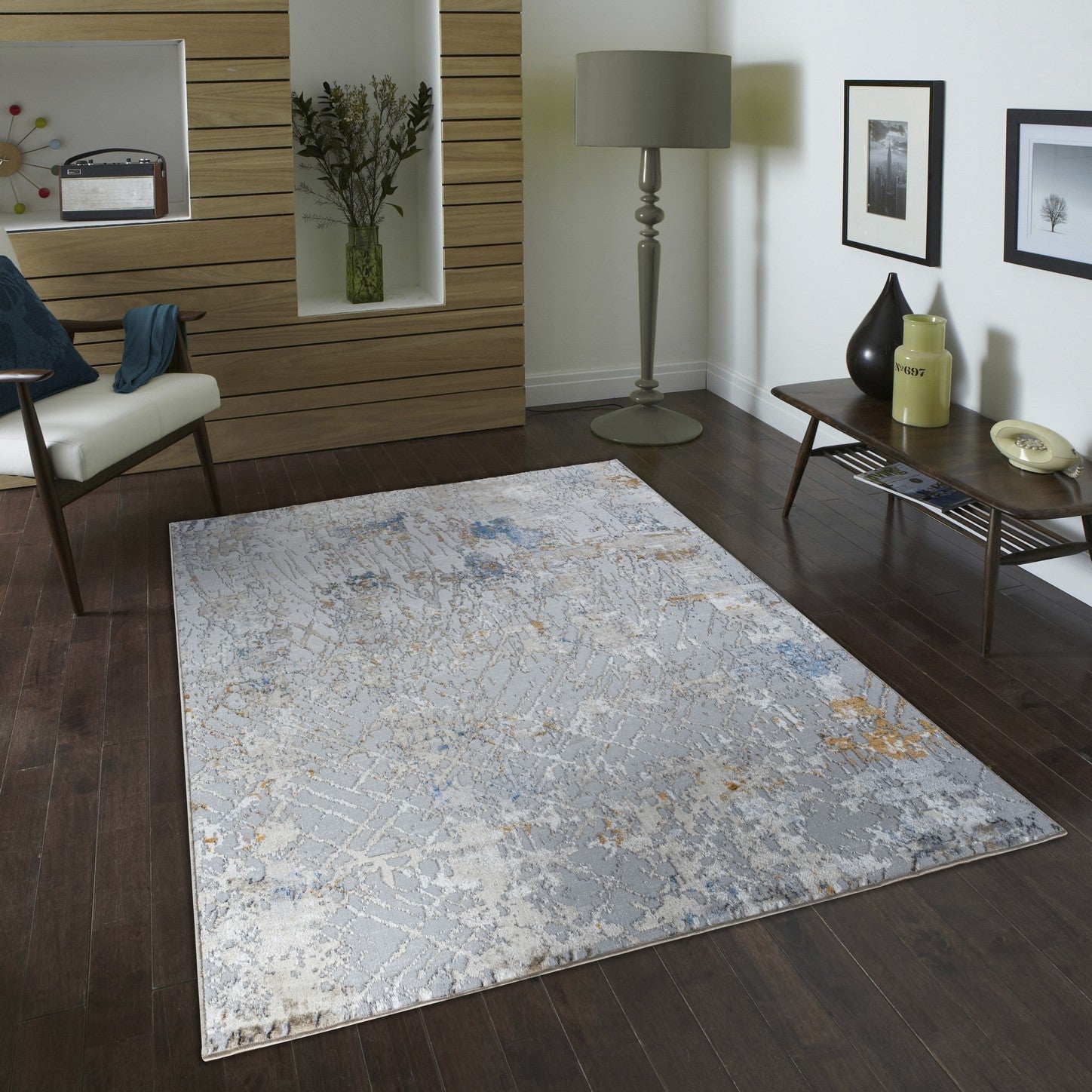 Textures Gc Art2004 Multi 2 Ft. 7 In. X 7 Ft. Area Rug White Polyester