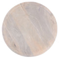 Contemporary Round Solid Wood End Side Table, Living Room Sofa Side Table, Oak White Finish, Light Brown Light Brown Light Brown Primary Living Space Industrial Freestanding Mango Coffee & End Tables Round Solid Wood Pedestal