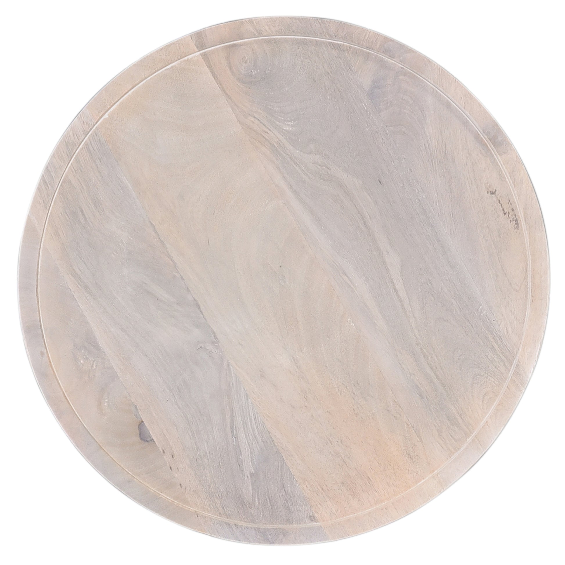 Contemporary Round Solid Wood End Side Table, Living Room Sofa Side Table, Oak White Finish, Light Brown Light Brown Light Brown Primary Living Space Industrial Freestanding Mango Coffee & End Tables Round Solid Wood Pedestal