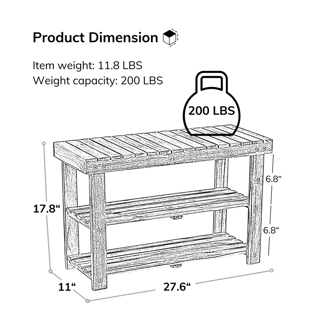 Acacia Wood Shoe Rack Bench Strong Weight Bearing Upto 200 Lbs Best Ideas For Entryway Frontdoor Bathroom, Natural Color. Acacia Wood Light Brown Primary Living Space American Design,American Traditional Acacia Acacia Wood