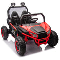 24V Two Seater Kids Ride On Utv W Parents Control,400W Super Power,Four Wheel Suspension,Led Light With Rear Searchlight,Bluetooth,Mp3,Music,Rear Storage Space,Speeds 3.73 4.97Mph For Kids Aged 3 . Red 50 99 Lbs Polypropylene