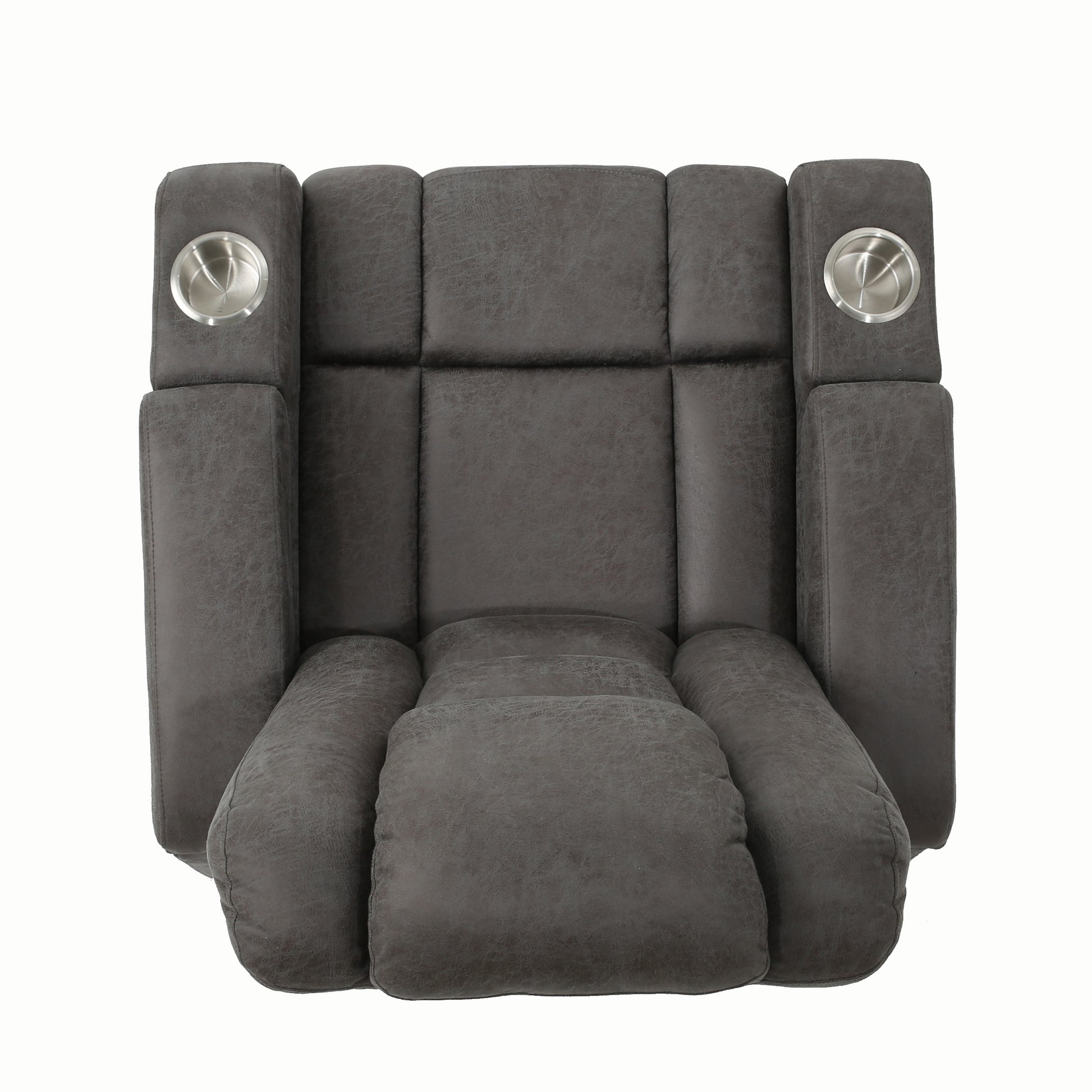 33" Wide Power Standard Recliner Chair With Arm Storage With Usb Slate Microfiber