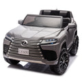 Licensed Lexus Lx600 24V Two Seater Xxl Kids Ride On Car W Parents Control,Seat Width 20 Inches,2Wd,Four Wheel Suspension,Bluetooth,Mp3,Music,Power Display,Speeds 1.86 3.11Mph For Kids. Gray Polypropylene