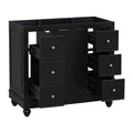 Contemporary Black Bathroom Vanity Cabinet 36X18X34 Inches, 4 Drawers & 1 Cabinet Door, Multipurpose Storage, Resin Integrated Sink, Adjustable Shelves, Solid Wood Frame With Mdf Black Bathroom