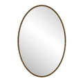 Iron Art Oval Retro Mirror, Antique Effect, Wall Hanging, Suitable For Bathroom, Bedroom, Living Room Gold Gold Glass,Mdf Iron