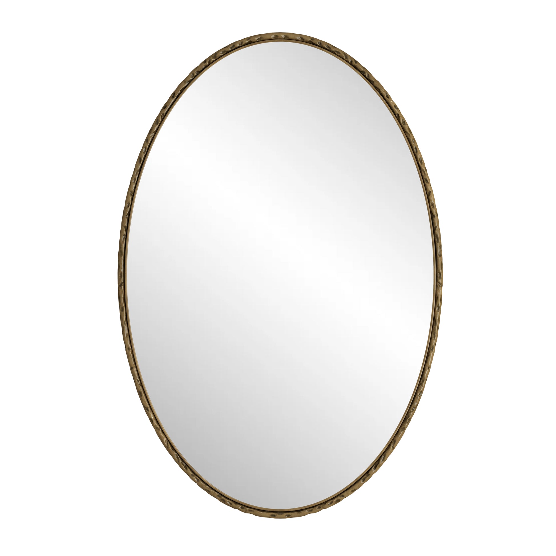 Iron Art Oval Retro Mirror, Antique Effect, Wall Hanging, Suitable For Bathroom, Bedroom, Living Room Gold Gold Glass,Mdf Iron