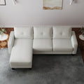 Living Room Furniture With Polyester Fabric L Shape Couch Corner Sofa For Small Space Beige Beige Foam Polyester 3 Seat