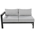 U Shaped Multi Person Outdoor Sofa Set, Suitable For Gardens, Backyards, And Balconies. Grey Seats 6 Aluminum