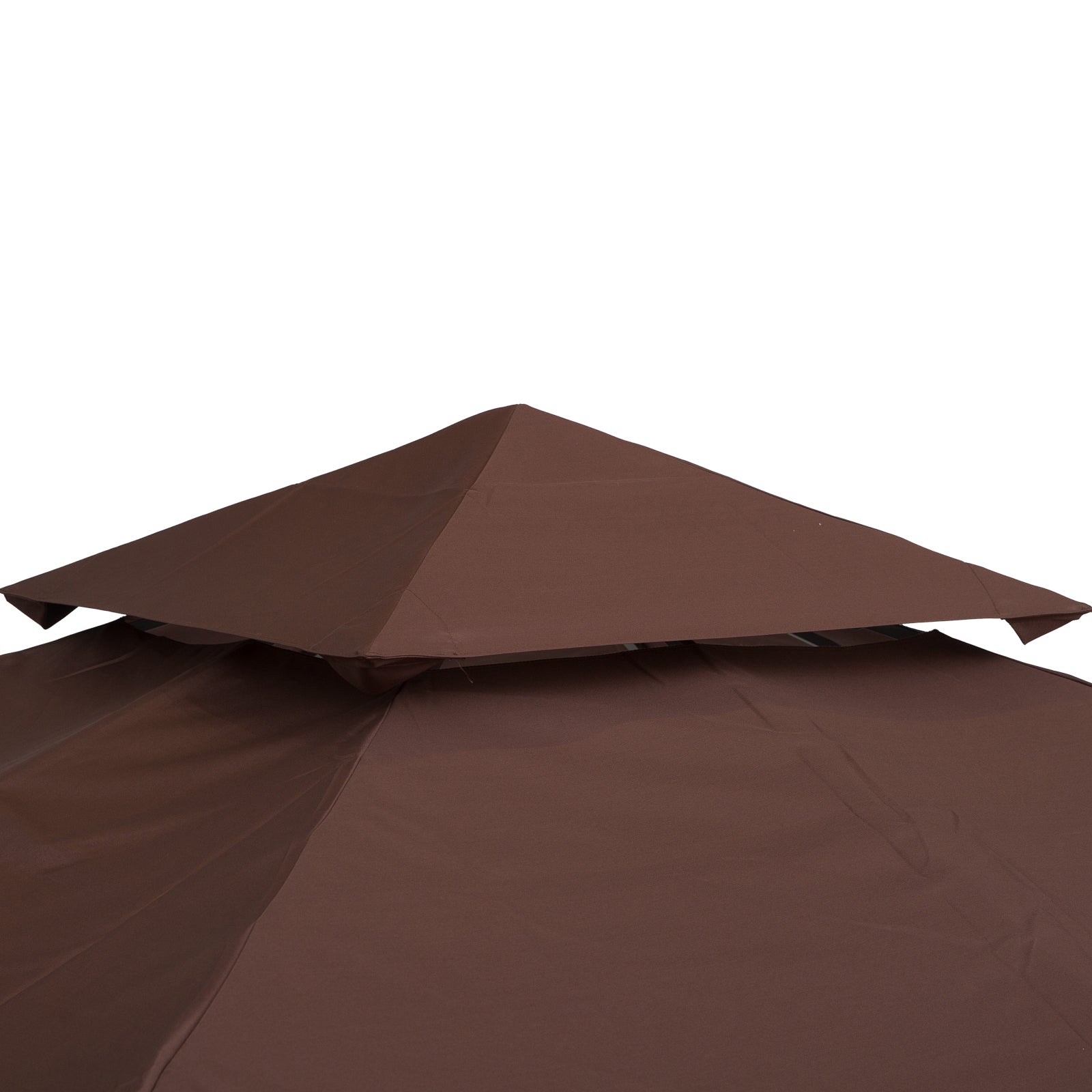 Outsunny 9.8' X 9.8' Gazebo Replacement Canopy, 2 Tier Top Uv Cover For 9.84' X 9.84' Outdoor Gazebo Models 01 0153 & 100100 076, Coffee Top Only Brown Polyester