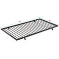 Full Over Full With Trundle Metal Bunk Bedno Box Spring Needed, Easy Assemble Black Metal