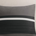 7 Pc Pieced Faux Suede Comforter Set Black Cal King California King Black Polyester