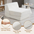 Folding Sofa Bed Couch Unfold For Comfortable Nap Modular Play Couch For Living Room The Office Room Playroom White Color White Primary Living Space Memory Foam And Polyurethane Foam Polyester Blend