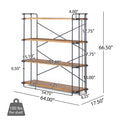 Yorktown 4 Shelf Bookcase Natural Metal & Wood