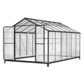 8' X 12' Outdoor Greenhouse, Heavy Duty Polycarbonate Greenhouse, Large Walk In Greenhouse With Double Doors And Two Ventilation Windows, Aluminum Greenhouse For Outdoor Greenhouse Garden Backyard