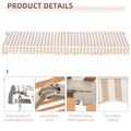Outsunny 13' X 8' Retractable Awning, Patio Awnings, Sunshade Shelter W Manual Crank Handle, Uv & Water Resistant Fabric And Aluminum Frame For Deck, Balcony, Yard, Beige Stripes Multicolor Aluminum