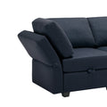 4 Seat Sofa Bed Upholstered Sofa Sleeper, Space Saving Sof Bed2 Seat Sofa With Storage Space Under Seatsall Arms And Backs Adjustabled For Ultimate Comfort Seating Brown Blue Polyester 4 Seat