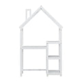 House Shaped Wooden Writing Desk,Kids Study Table,Bookshelf & Toy Storage,White Twin White American Design Pine