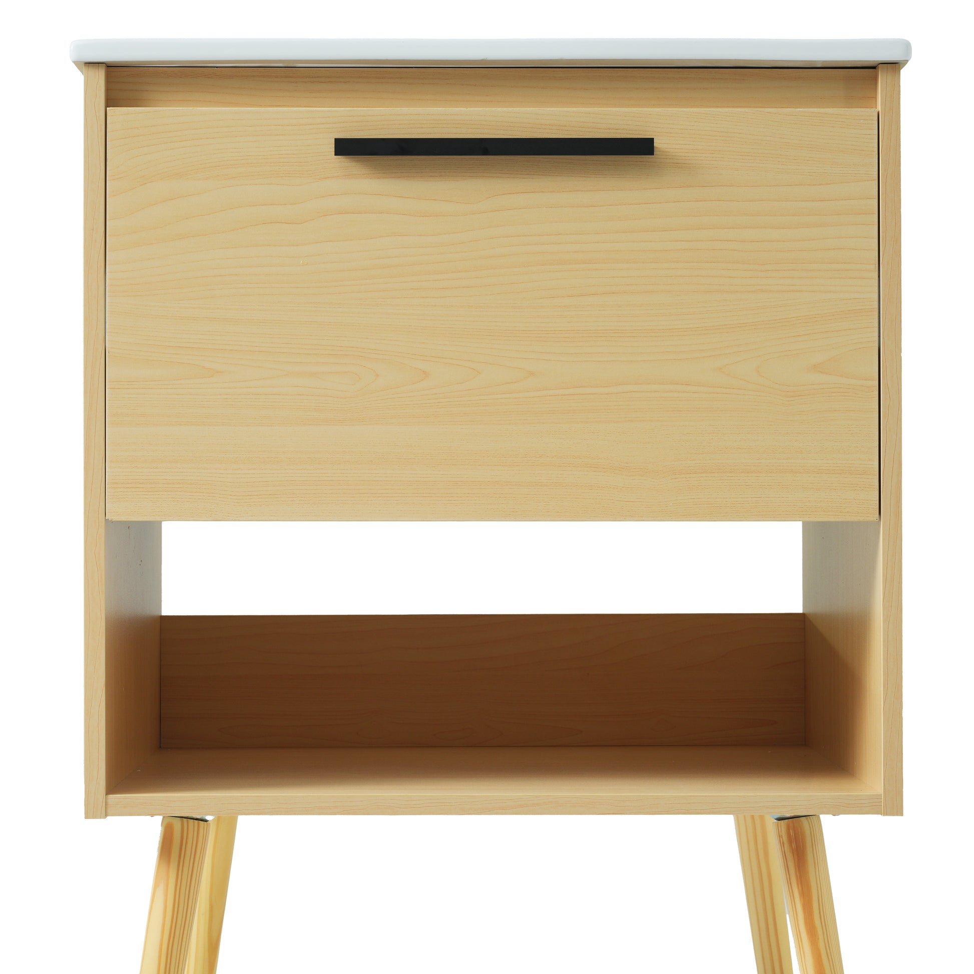 24" Bathroom Vanity With Sink Combo, Multi Functional Bathroom Cabinet With Drawer, Mdf Board, Natural Natural Solid Wood Mdf