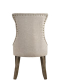 Gabrian Two Tone Beige Fabric & Reclaimed Gray Finish Side Chair Set Of 2 Beige,Gray Fabric,Synthetic Wood