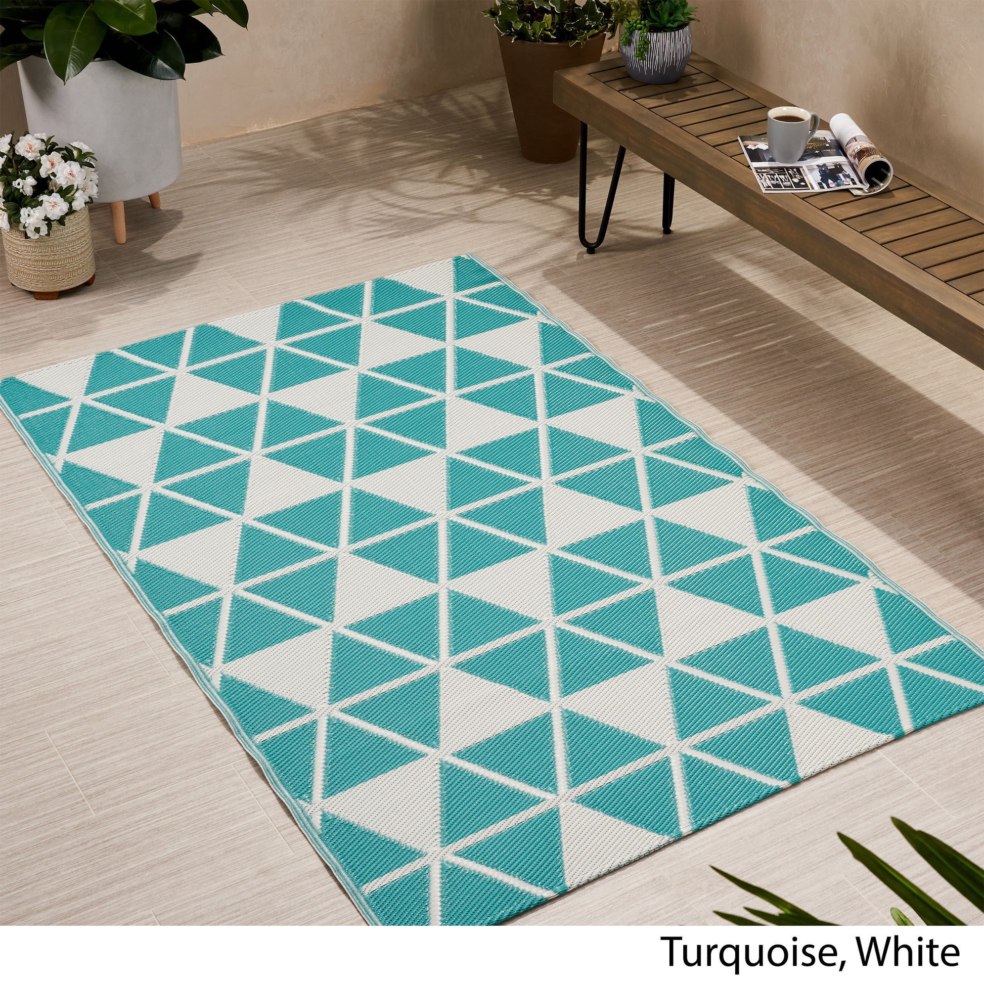 Herringbone 4" X 6" Pp Rug White Polypropylene