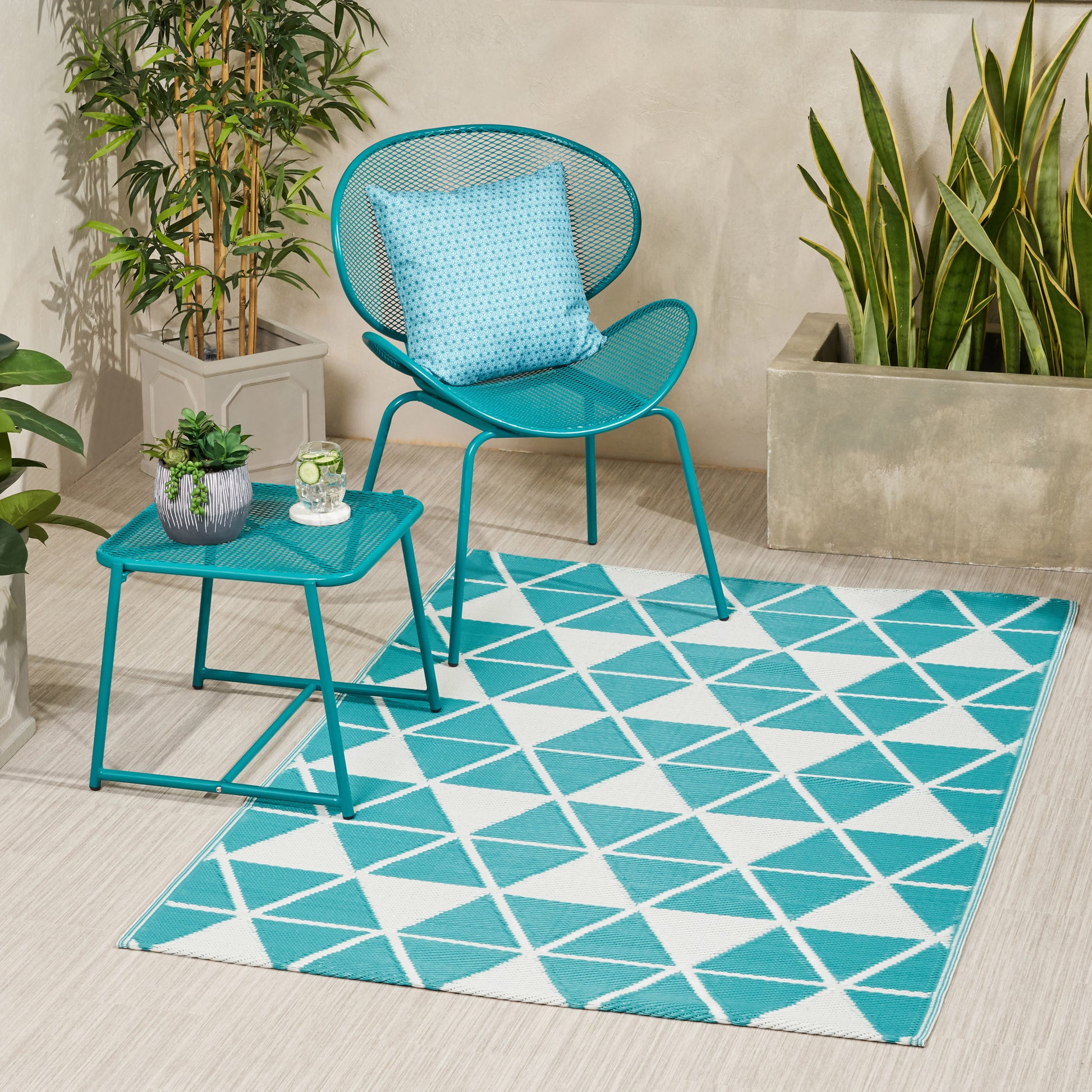 Herringbone 4" X 6" Pp Rug White Polypropylene