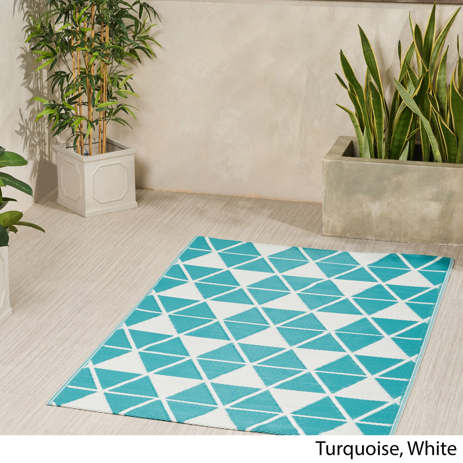 Herringbone 4" X 6" Pp Rug White Polypropylene