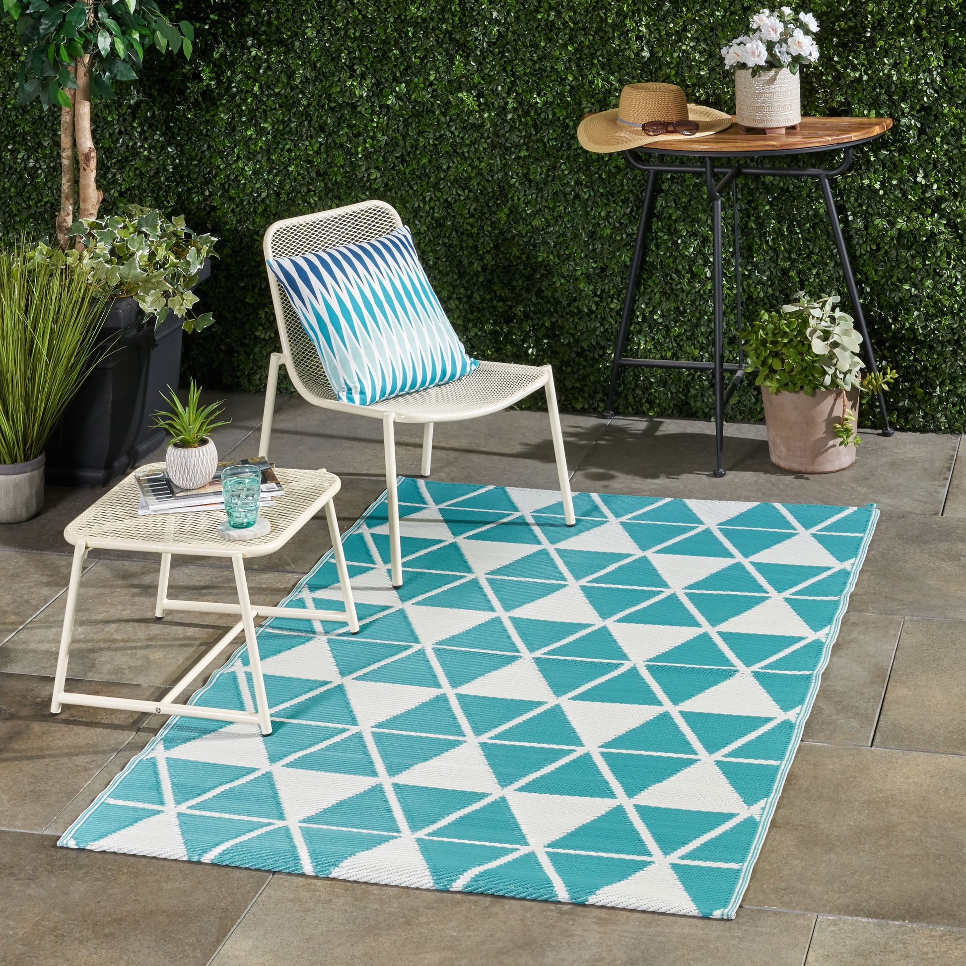 Herringbone 4" X 6" Pp Rug White Polypropylene