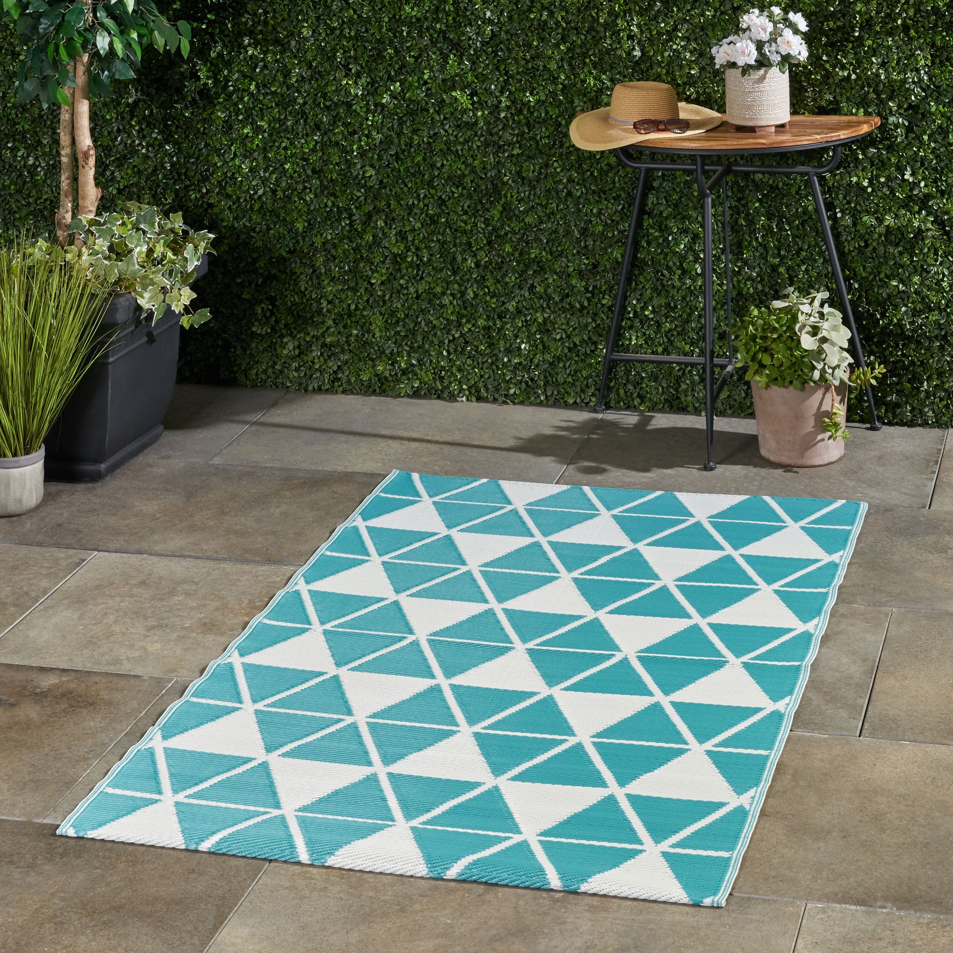 Herringbone 4" X 6" Pp Rug White Polypropylene