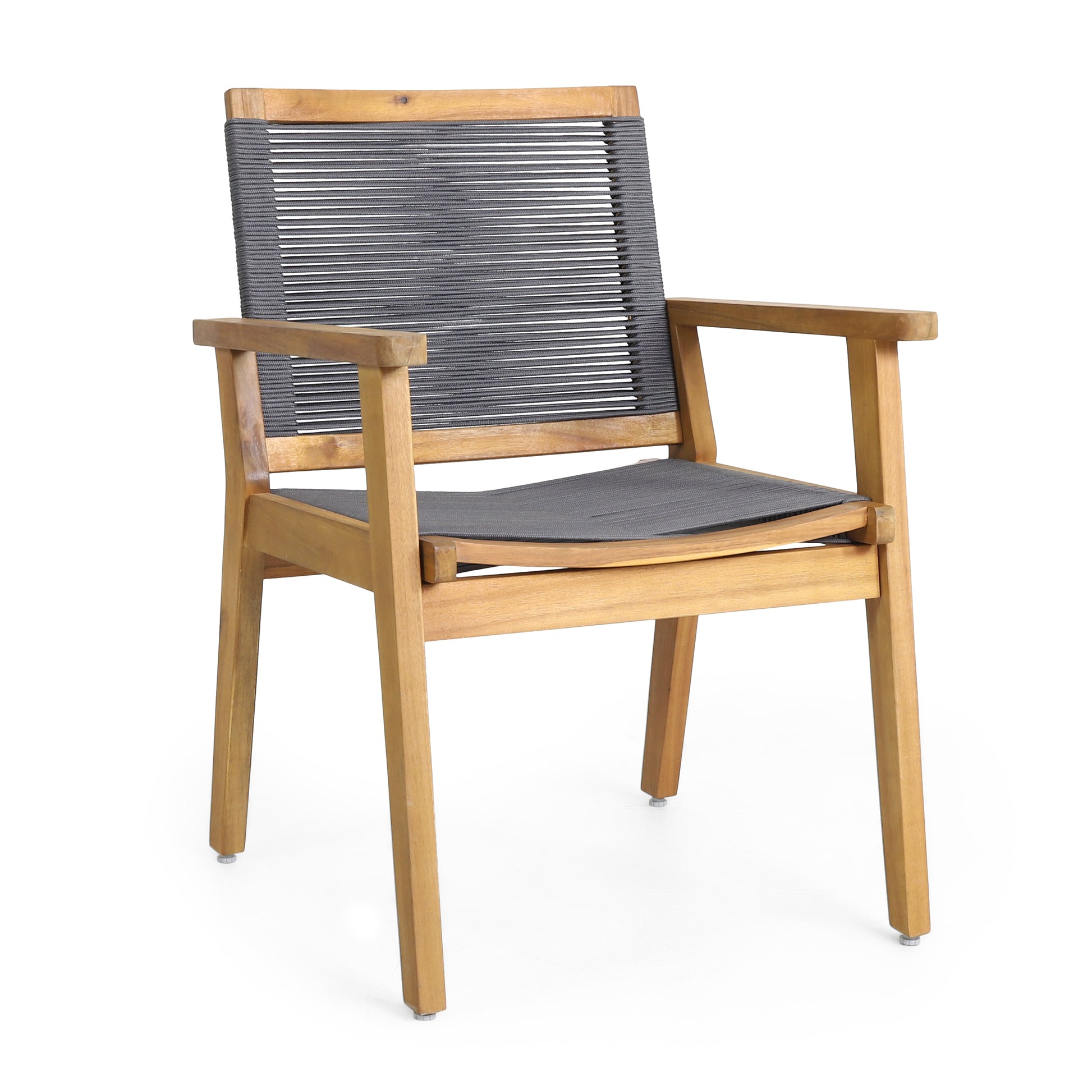 Mcgill Dining Chair Set Of 2 Dark Grey Acacia Wood