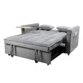 Convertible Sofa Bed In 3 Lengths, Modern Velvet Pull Out Bed, Adjustable Back And With Usb Port And Hidden Laptop Desk Table For Living Room, Small Space,Grey Grey Velvet 2 Seat