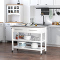 Homcom Kitchen Island With Stainless Steel Top, Open Shelves, And Drawers, Gray White Pine