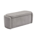 Coolmore Storage Ottoman,Bedroom End Bench,Upholstered Fabric Storage Ottoman With Safety Hinge, Entryway Padded Footstool, Ottoman Bench For Living Room & Bedroom Light Gray Light Gray Foam Velvet