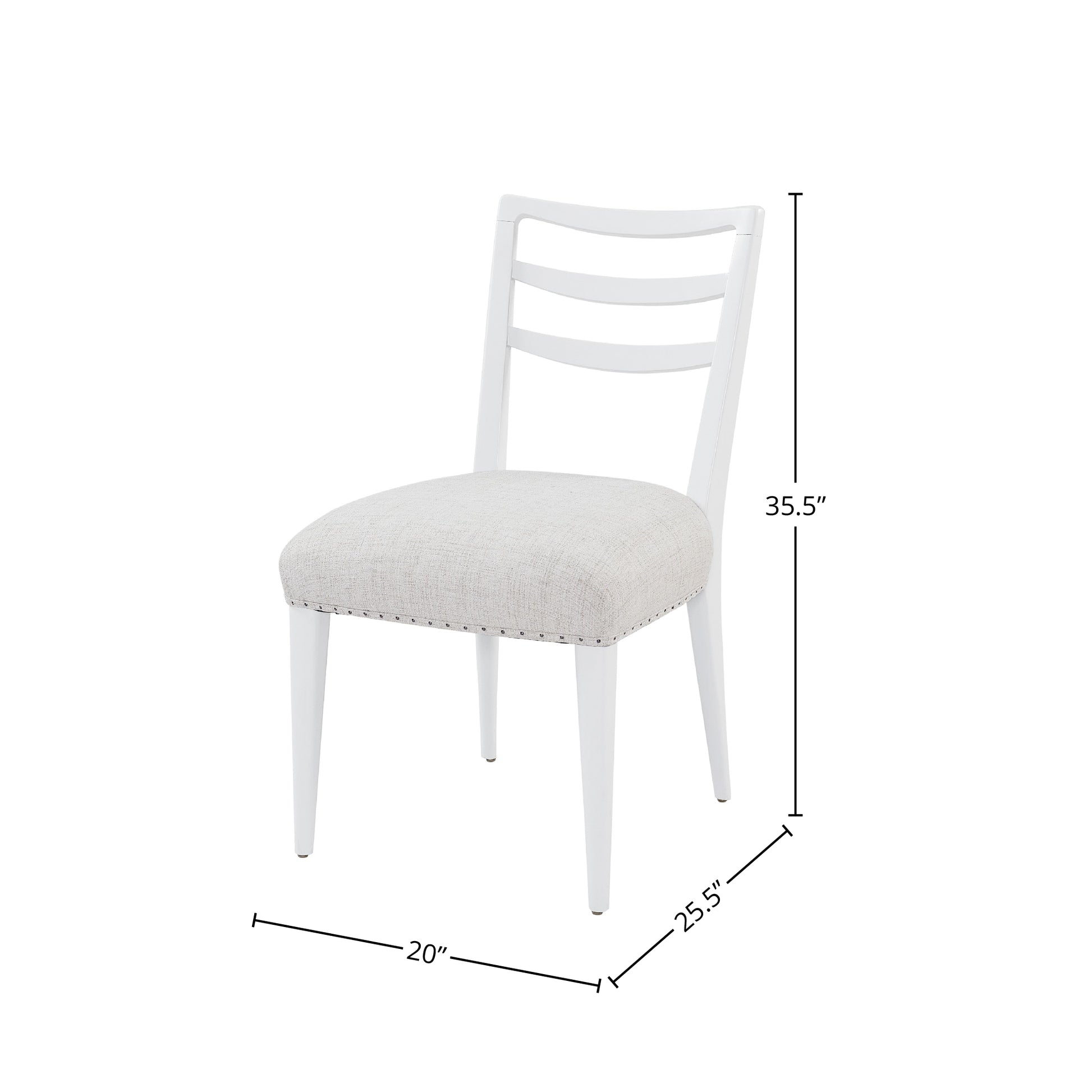 Ladderback Side Dining Chair Is Ocean Colored Finish Set Of 2 White Solid Wood Mdf