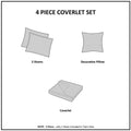 4 Piece Jacquard Quilt Set With Throw Pillow Navy Full Queen Full Navy Polyester