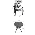 Cushions In Random Colors 3 Piece Set Of Cast Aluminum Patio Furniture With Cushions Yes Dining Set Black Seats 2 Rust Resistant Frame Water Resistant Cushion Garden & Outdoor Complete Patio Sets