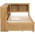 Twin Size Daybed With Two Storage Drawers, Storage Cabinets And Usb Ports, Wood Color Twin Wood Solid Wood Mdf