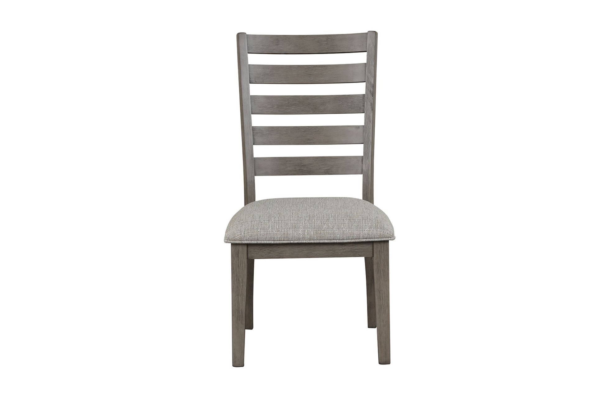 Casual Side Dining Chair W Ladder Back Set Of 2 Gray Solid Wood Mdf