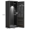 Full Steel Large Capacity Detachable Firearm Safety Cabinet, Electronic Key Password Lock, With Magnetic Induction Light, Dual Alarm System, Adjustable Stock, Silent Design, Storing 5 8 Firearms