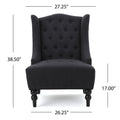 Toddman Hi Back Club Chair Charcoal Fabric