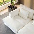 89.76 Inch Double Sleeper Sofa Cloud Couch Soft Fluffy Fabric Upholstery With Square Armrests,Comfor Daybed With Over Wide Sofa Bed,Modern Design Beanbag With Arms,Beige Beige Fabric 2 Seat