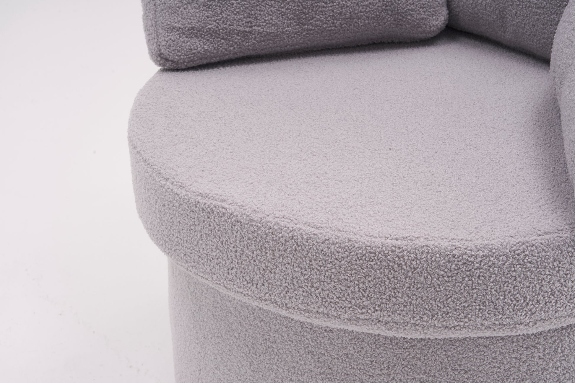029 Teddy Fabric Swivel And Storage Chair With Back Cushion For Living Room,Light Gray Light Gray Primary Living Space Modern Foam Teddy