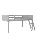 Full Size Wood Low Loft Bed With Ladder, Ladder Can Be Placed On The Left Or Right, Gray Old Sku:Gx000366Aae Box Spring Not Required Full Gray Wood Bedroom Solid Wood Mdf