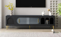 Modern Tv Stand For Up To 70 Inch Tv, Entertainment Center Tv Media Console Table, With 3 Shelves And 2 Cabinets, Tv Console Cabinet Furniture For Living Room Old Sku: Wf314645Aab Black 60 69 Inches Mdf